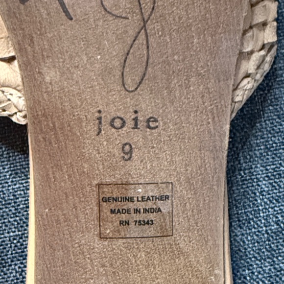 Joie Tan Genuine Leather Woven Block Heel Sandals - Picture 5 of 10